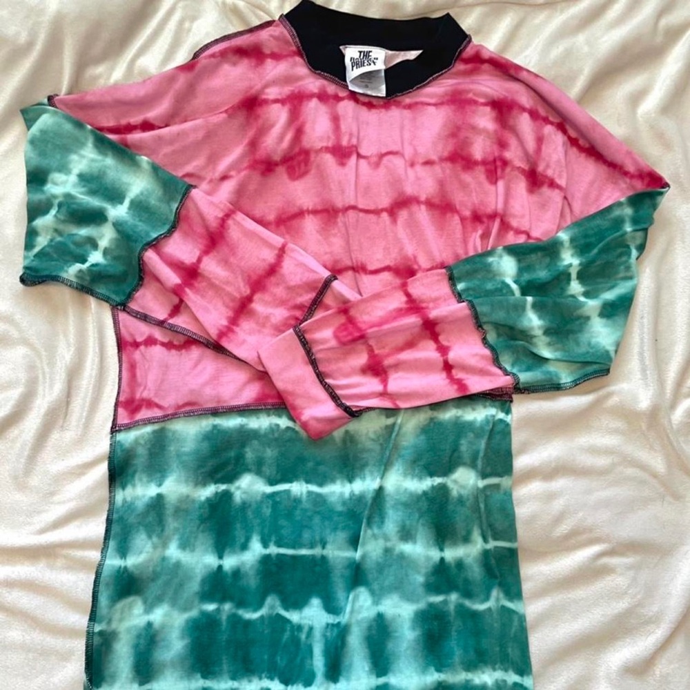 Ragged priest- Size S- Tshirt dress- Pink and green color block